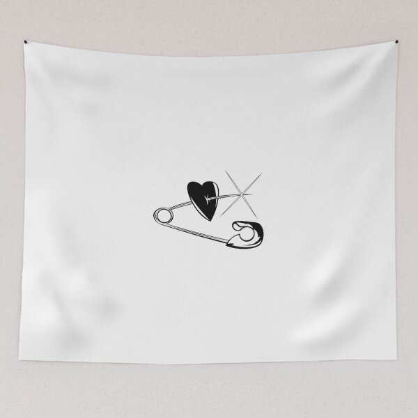 Item preview, Heart in a safety pin | Gothic tattoo design designed and sold by ProdbyNiECO.
