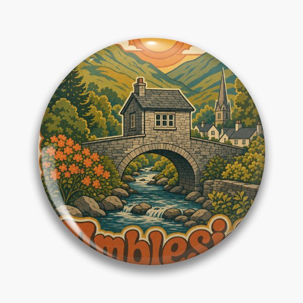 Item preview, Ambleside England Travel Souvenir - Retro Illustration designed and sold by VisualArtsOasis.