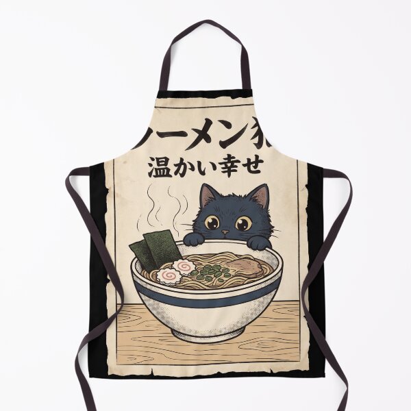 Item preview, Vintage Japanese Black Cat Ramen Bowl Kawaii Anime Poster designed and sold by TeNovaStudio.