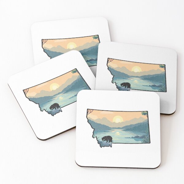 Item preview, Montana cutout, stream scene with bear silhouette designed and sold by DougCustomMade.