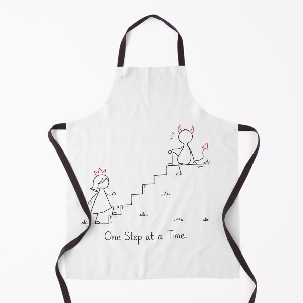 Item preview, One Step at a Time. | Funny Motivational Quote | Princess & Devil Minimalist Line Art designed and sold by byMosia.