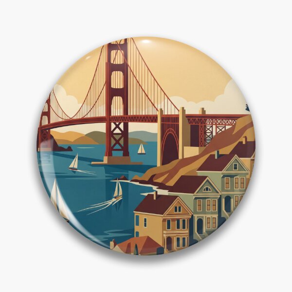 Item preview, San Francisco California Vintage Travel Poster designed and sold by Bomax121.