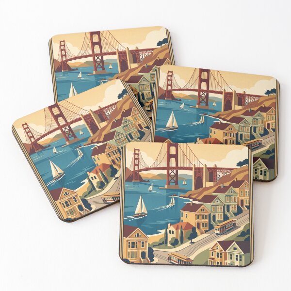 Item preview, San Francisco California Vintage Travel Poster designed and sold by Bomax121.