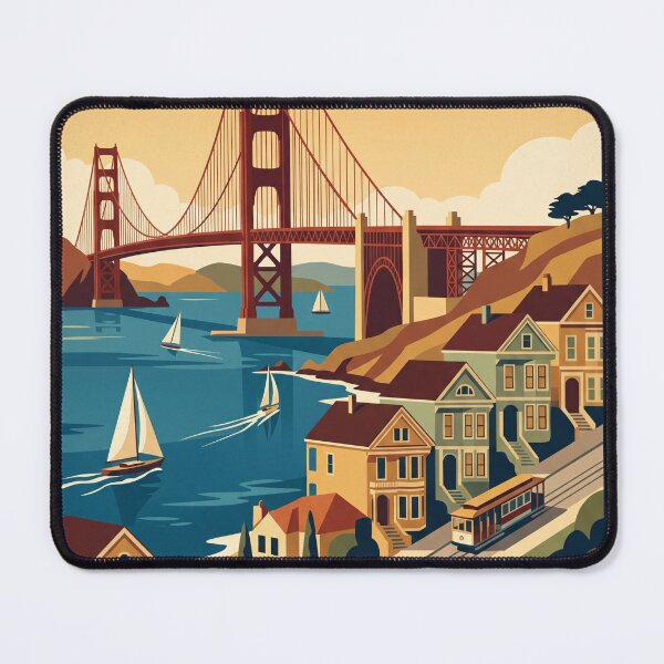 Item preview, San Francisco California Vintage Travel Poster designed and sold by Bomax121.