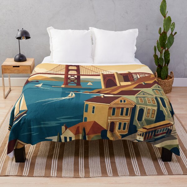 Item preview, San Francisco California Vintage Travel Poster designed and sold by Bomax121.