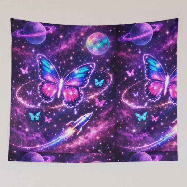 Item preview, Neon Space Butterfly Galaxy Art  designed and sold by Black Signal.