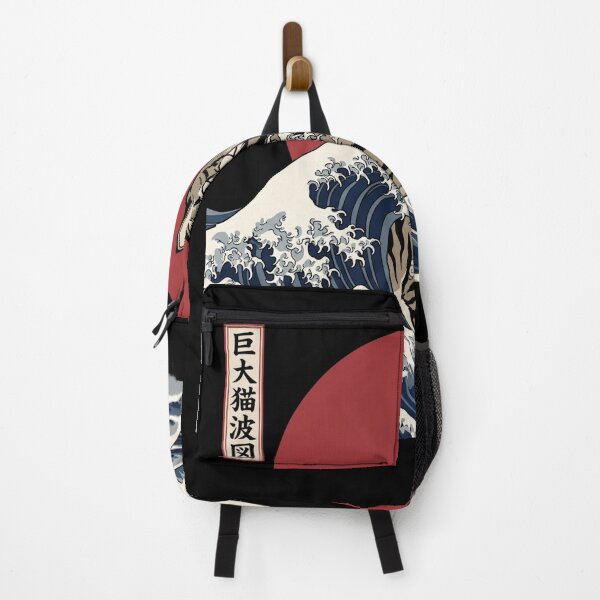 Item preview, The Great Wave Off Kanagawa Tabby Cat Japanese Ukiyo-e designed and sold by TeNovaStudio.
