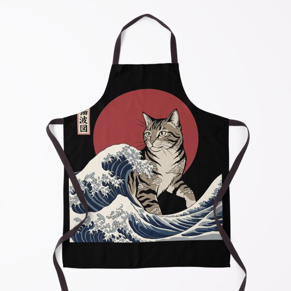 Item preview, The Great Wave Off Kanagawa Tabby Cat Japanese Ukiyo-e designed and sold by TeNovaStudio.