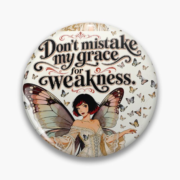 Item preview, Don't Mistake My Grace For Weakness - Retro Butterfly Fairy Illustration designed and sold by Hen-C-Art.