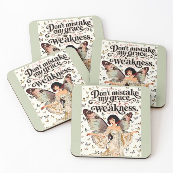 Item preview, Don't Mistake My Grace For Weakness - Retro Butterfly Fairy Illustration designed and sold by Hen-C-Art.