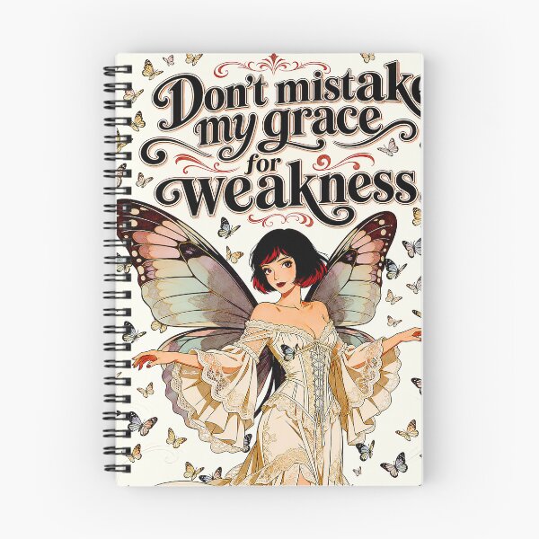 Item preview, Don't Mistake My Grace For Weakness - Retro Butterfly Fairy Illustration designed and sold by Hen-C-Art.
