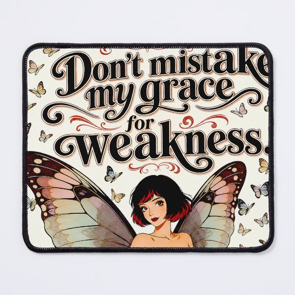 Item preview, Don't Mistake My Grace For Weakness - Retro Butterfly Fairy Illustration designed and sold by Hen-C-Art.