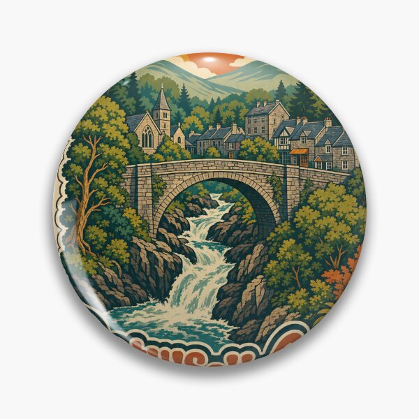 Item preview, Betws-y-Coed Wales Travel Souvenir - Retro Illustration designed and sold by VisualArtsOasis.