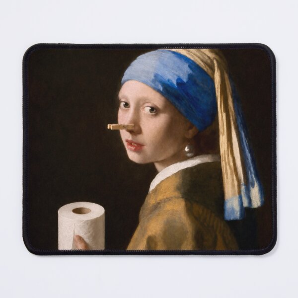 Item preview, Art parody The Girl with the Toilet Roll designed and sold by Steffani Lehmann.