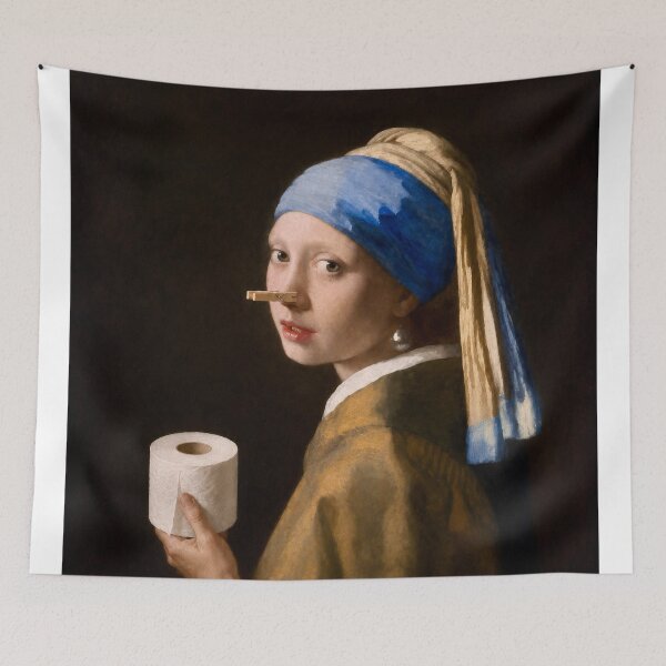 Item preview, Art parody The Girl with the Toilet Roll designed and sold by Steffani Lehmann.