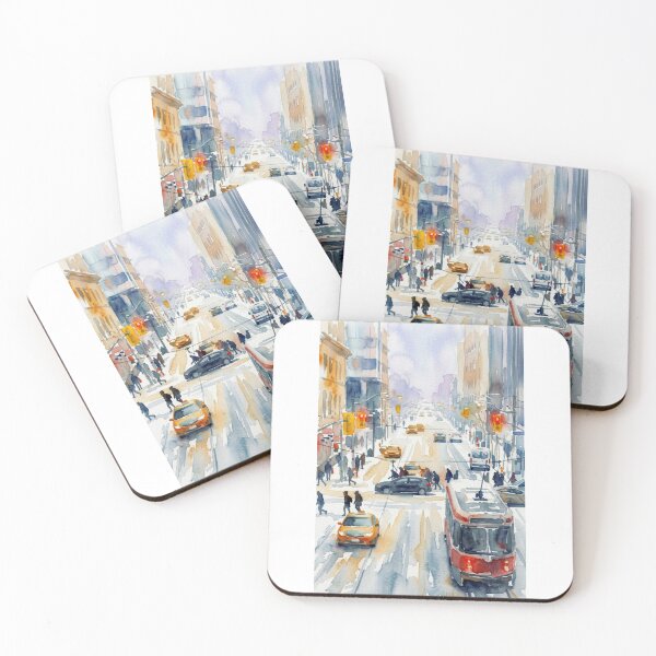 Item preview, Toronto Streetcar Winter Watercolor designed and sold by caracatita75.