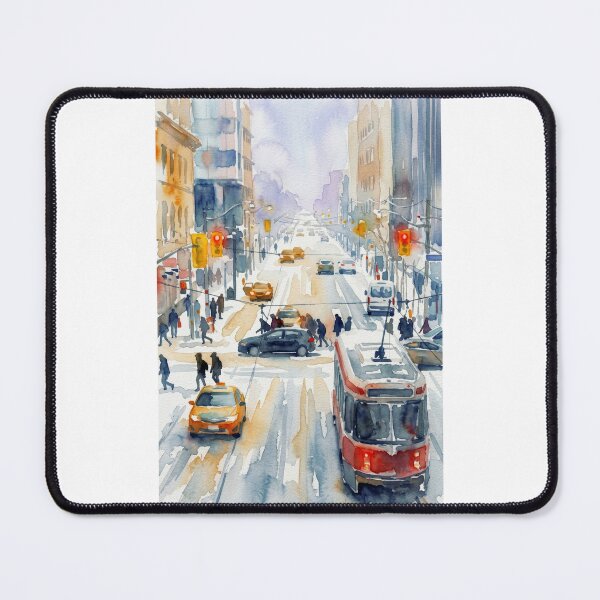 Item preview, Toronto Streetcar Winter Watercolor designed and sold by caracatita75.