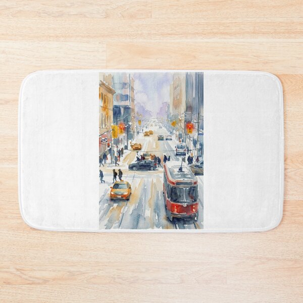 Item preview, Toronto Streetcar Winter Watercolor designed and sold by caracatita75.