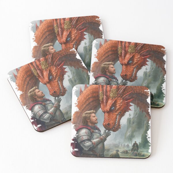Item preview, Knight and Red Dragon Fantasy Art | Medieval Mythical Creature T-Shirt designed and sold by Wirath Shop.