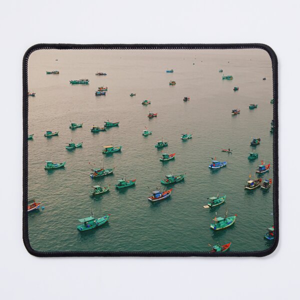 Item preview, Fishing Boat Fleet on Green Sea Phu Quoc Vietnam designed and sold by Jomsunshine.