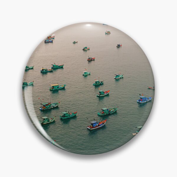 Item preview, Fishing Boat Fleet on Green Sea Phu Quoc Vietnam designed and sold by Jomsunshine.