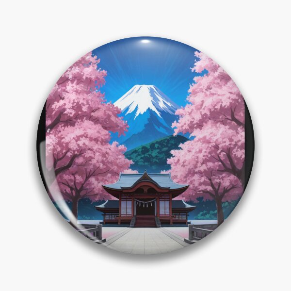Item preview, Landscape - Iconic Japanese Volcano, Japanese Harmony Under Stylized Sky designed and sold by Zone--Gaming.