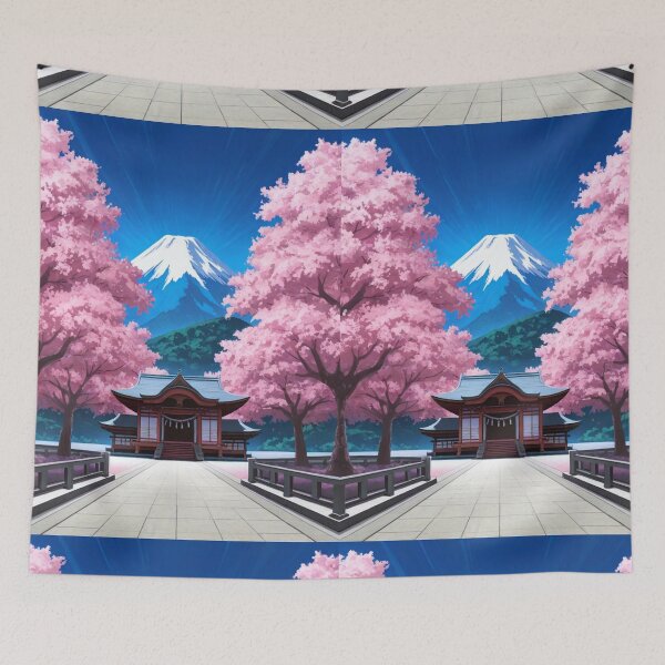 Item preview, Landscape - Iconic Japanese Volcano, Japanese Harmony Under Stylized Sky designed and sold by Zone--Gaming.