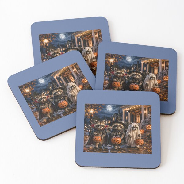 Item preview, Raccoons on Halloween Night designed and sold by Novel Works Studio.