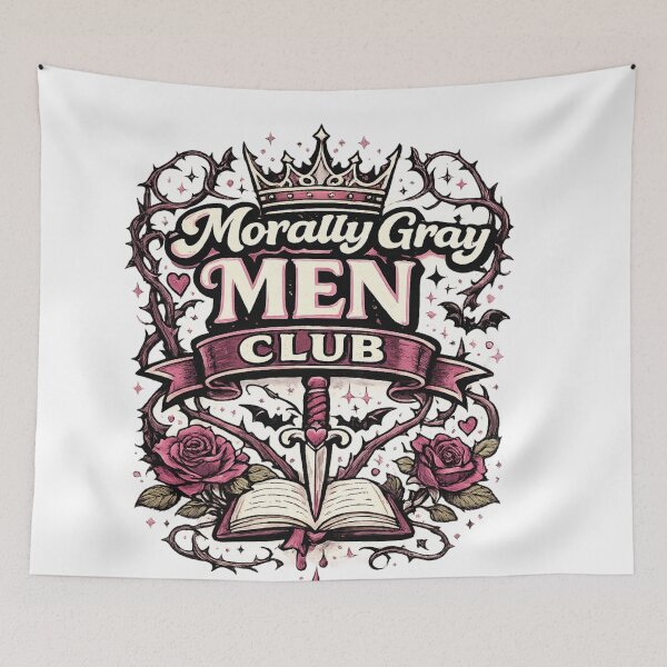 Item preview, Morally Gray Men Club Retro Book Club Lover Typography designed and sold by rafi18.