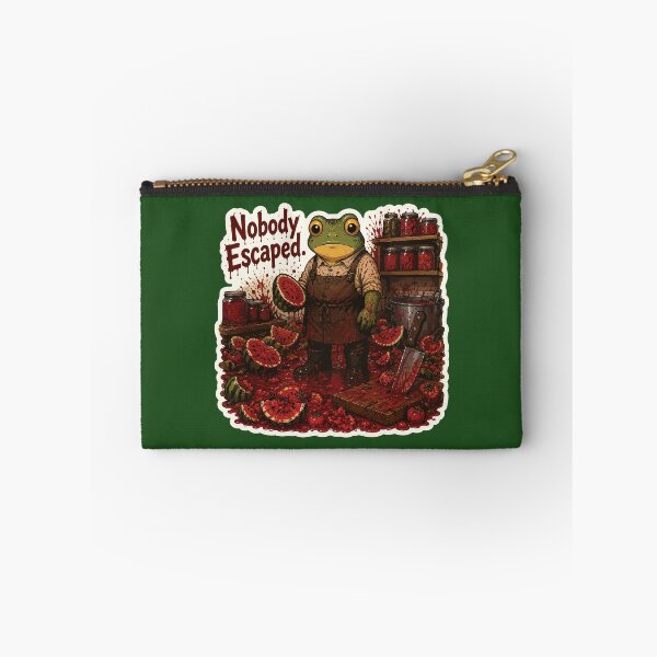 Item preview, Funny Watermelon Butcher Frog Sticker – Dark Canning Horror Kitchen Illustration designed and sold by SimplePoDesign.