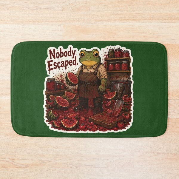 Item preview, Funny Watermelon Butcher Frog Sticker – Dark Canning Horror Kitchen Illustration designed and sold by SimplePoDesign.