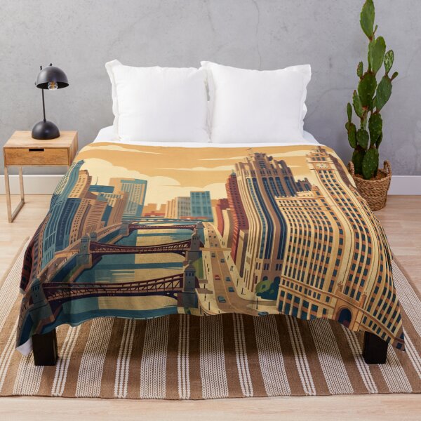 Item preview, Chicago Illinois Vintage Travel Poster designed and sold by Bomax121.
