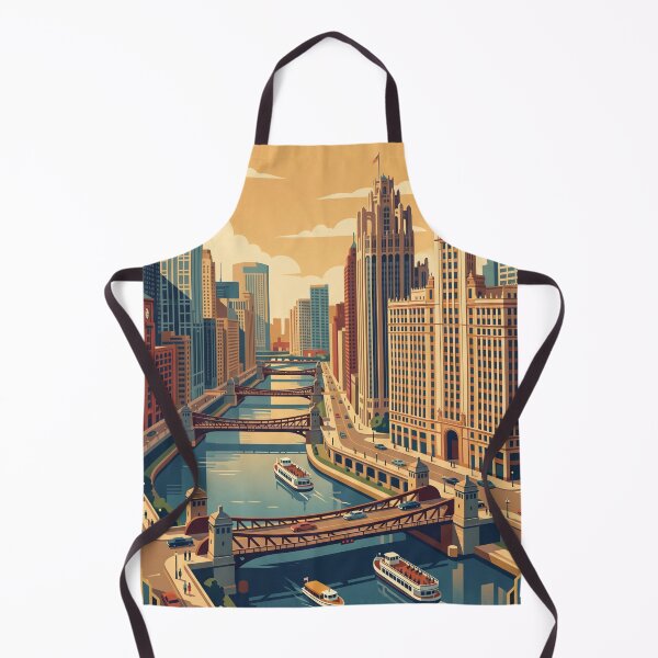 Item preview, Chicago Illinois Vintage Travel Poster designed and sold by Bomax121.