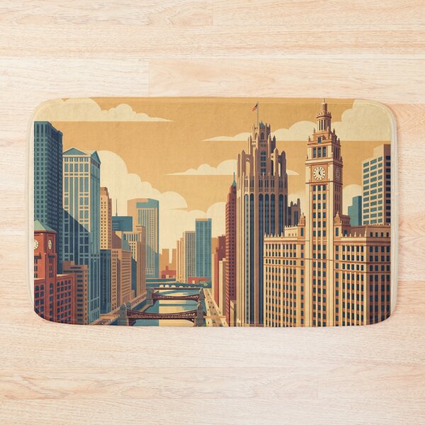Item preview, Chicago Illinois Vintage Travel Poster designed and sold by Bomax121.