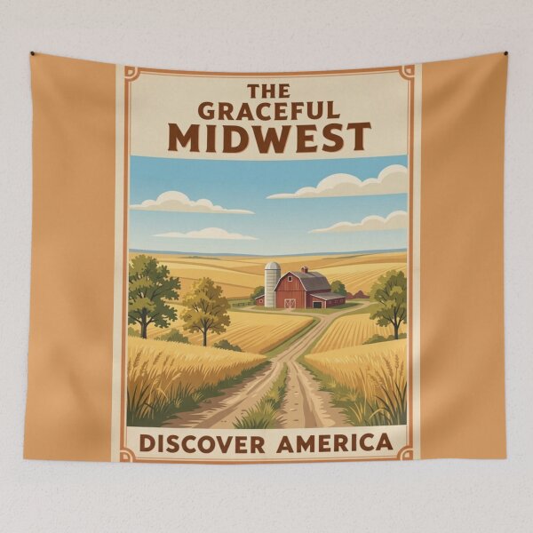 Item preview, Midwest Vintage Style Travel Advert designed and sold by Dimensionality.