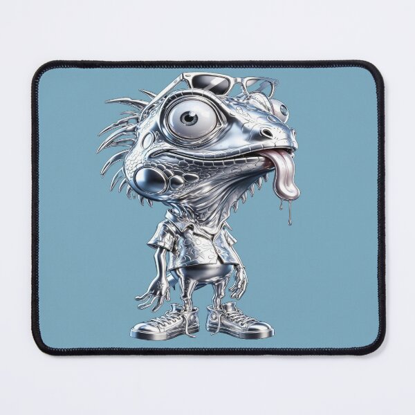 Item preview, Cool Lizard - Metallic Iguana with Hawaiian Shirt & Sneakers designed and sold by RAYBIL.