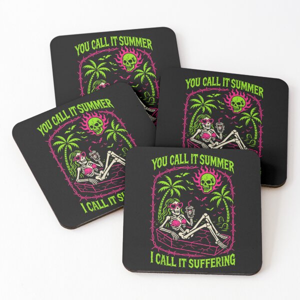 Item preview, You Call It Summer I Call It Suffering Neon Goth Skeleton Beach designed and sold by DangeRilanman.