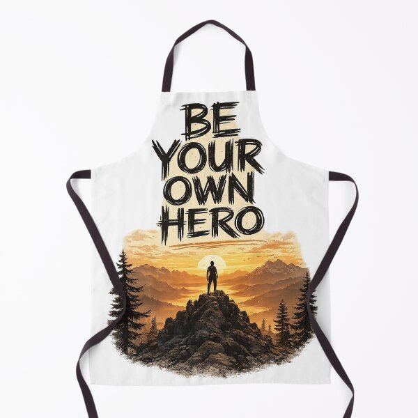Item preview, Be Your Own Hero – Motivational Mountain Quote designed and sold by EvergreenThread.