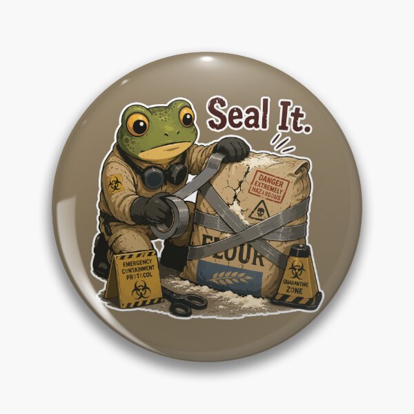 Item preview, Funny Biohazard Flour Sticker – Frog Baker Sealing Dangerous Bag Illustration designed and sold by SimplePoDesign.