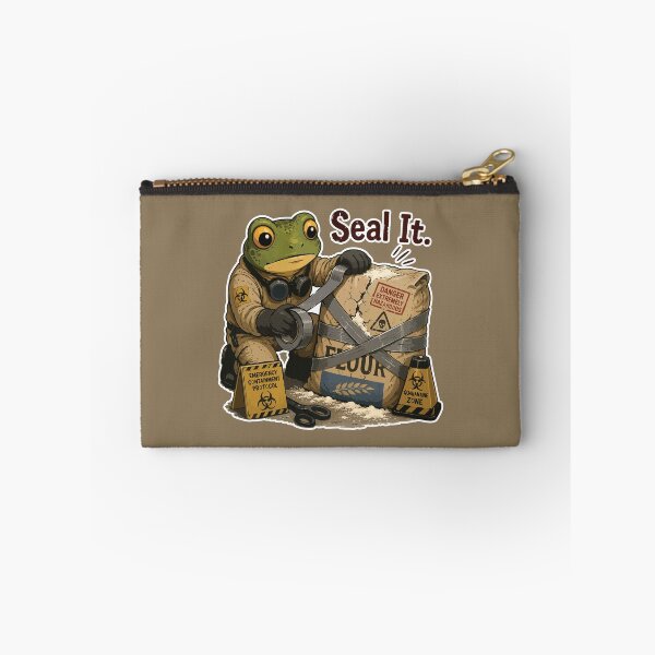 Item preview, Funny Biohazard Flour Sticker – Frog Baker Sealing Dangerous Bag Illustration designed and sold by SimplePoDesign.