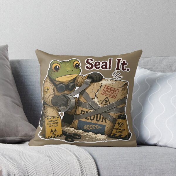 Item preview, Funny Biohazard Flour Sticker – Frog Baker Sealing Dangerous Bag Illustration designed and sold by SimplePoDesign.