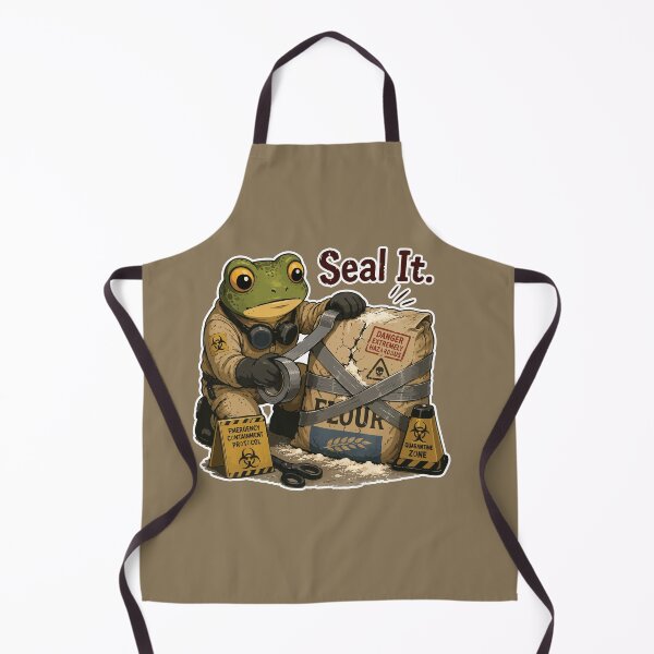 Item preview, Funny Biohazard Flour Sticker – Frog Baker Sealing Dangerous Bag Illustration designed and sold by SimplePoDesign.