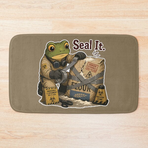 Item preview, Funny Biohazard Flour Sticker – Frog Baker Sealing Dangerous Bag Illustration designed and sold by SimplePoDesign.