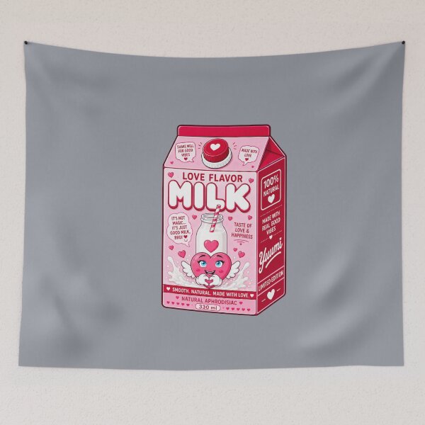 Item preview, Kawaii Love Flavor Milk Carton | Cute Romantic Heart Aesthetic designed and sold by Aimetoi.