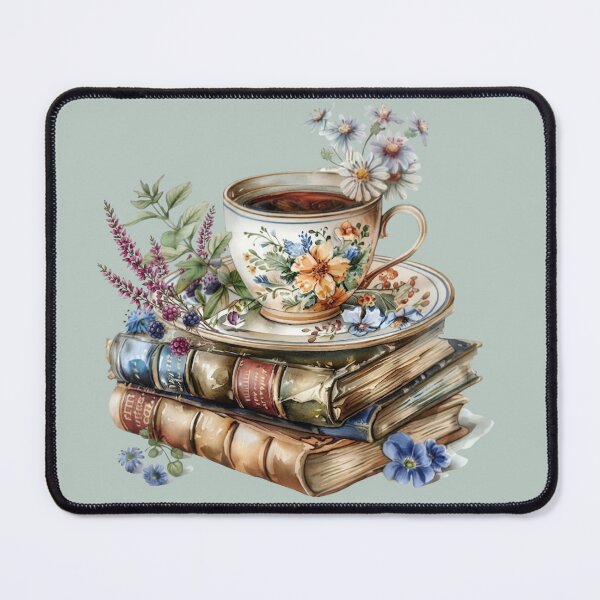 Item preview, Romantic Academia Botanical Book Lover Illustration designed and sold by sanorastyle.