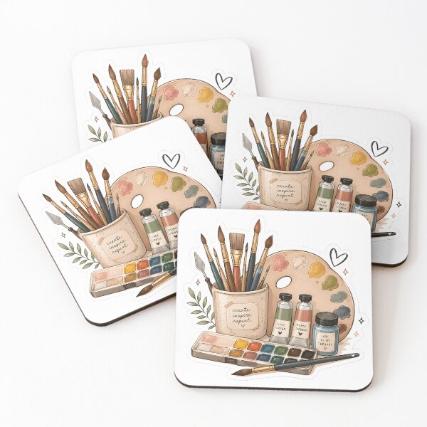 Item preview, Artist Paint Brushes & Watercolor Palette Sticker | Creative Art Supplies Aesthetic??️ designed and sold by BLOOMVELLE.
