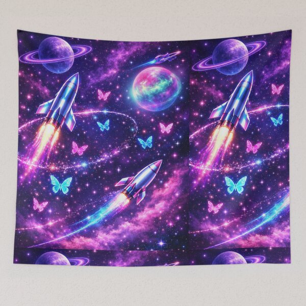 Item preview, Neon Space Butterfly Galaxy Art  designed and sold by Black Signal.