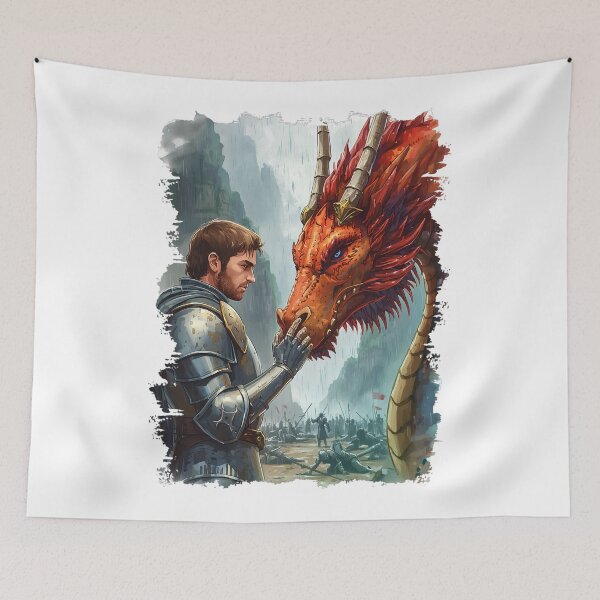 Item preview,  Knight and Red Dragon Fantasy Art | Medieval Mythical Creature T-Shirt designed and sold by Wirath Shop.
