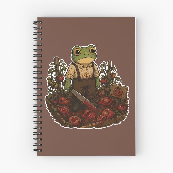 Item preview, Funny Gardening Sticker – Frog Tomato Harvest Horror Illustration designed and sold by SimplePoDesign.