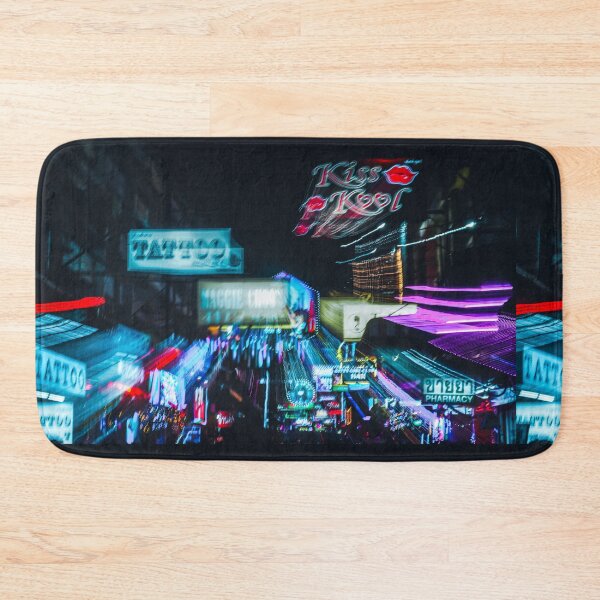 Item preview, Neon Night Street in Motion Bangkok Thailand designed and sold by Jomsunshine.